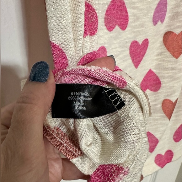 Lane Bryant Metallic Pink & Red Heart Dolman Knit Top Shirt - Picture 6 of 6